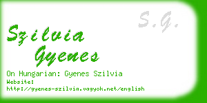 szilvia gyenes business card